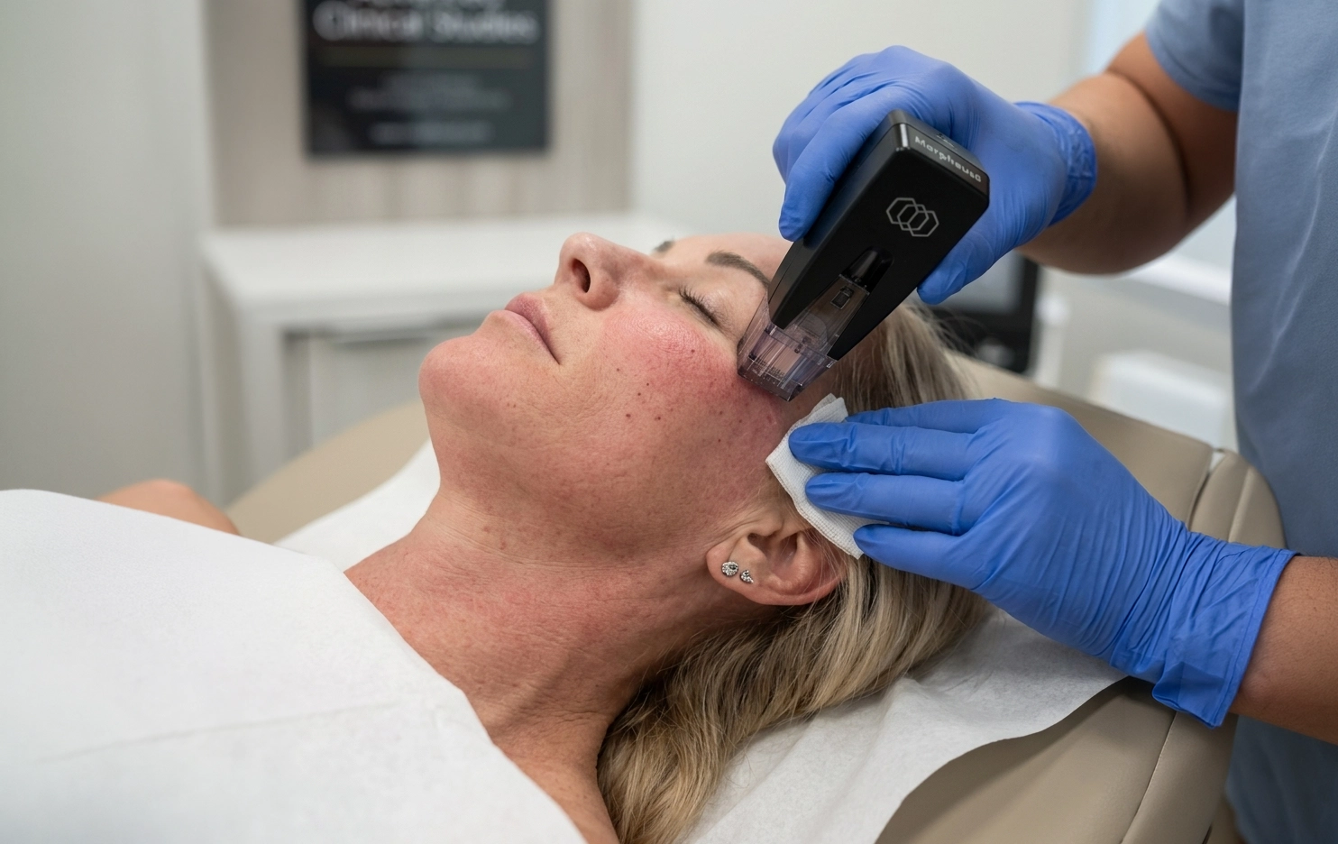 morpheus8 radiofrekvenčni microneedling tretma obraza v estetski kliniki