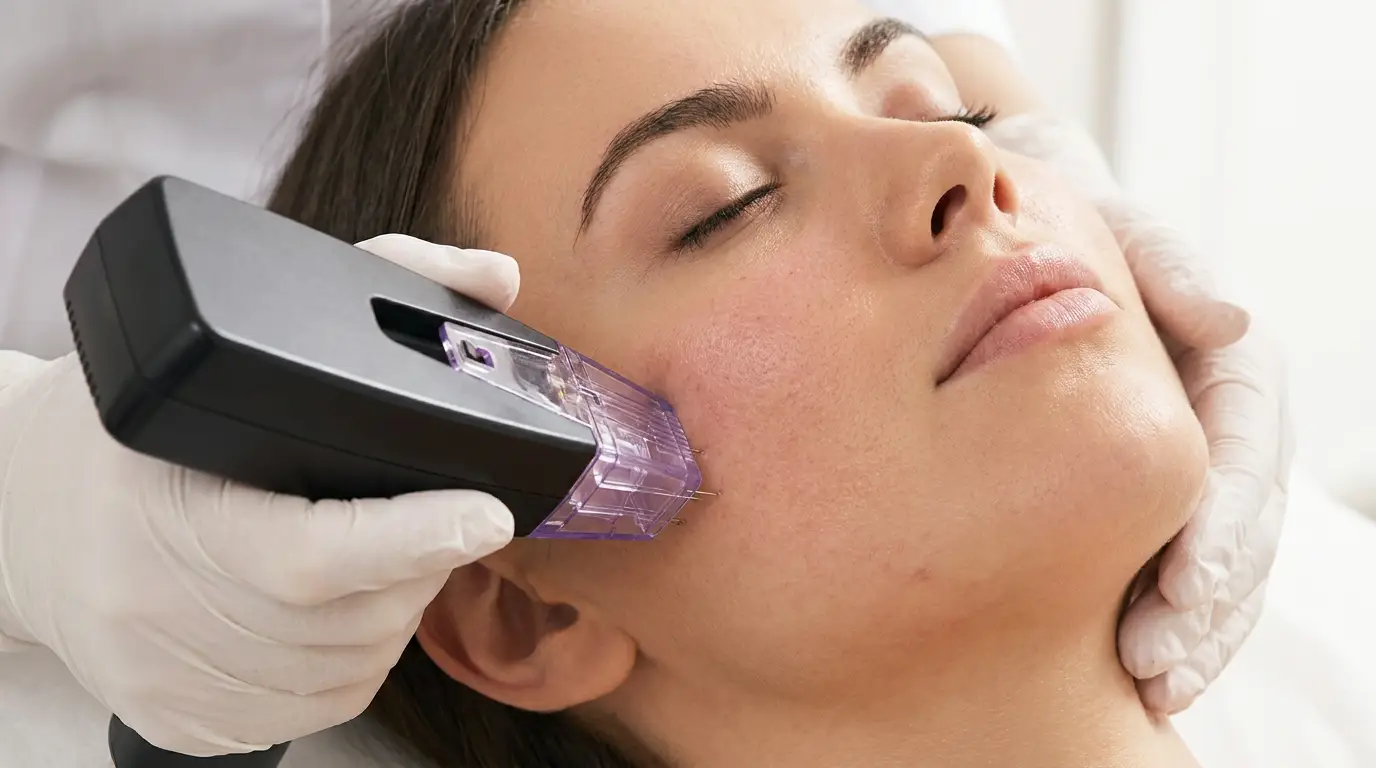 radiofrekvenčni microneedling obraz Morpheus8 FaceTite tretma zategovanje kože stimulacija kolagena čeljust linija