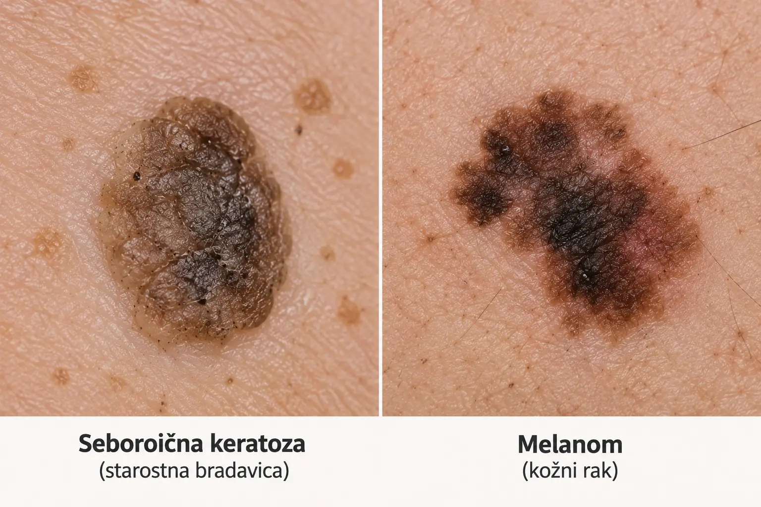 Primerjava seboroične keratoze in melanoma na koži